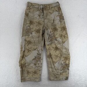 BDG Pants Womens 8 Beige Floral Cropped Straight Leg Twill Casual Flower Print